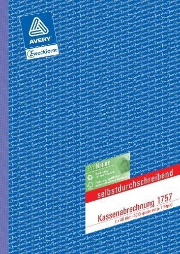 Avery Zweckform Formularbuch "Kassenabrechnung", Sd, A4