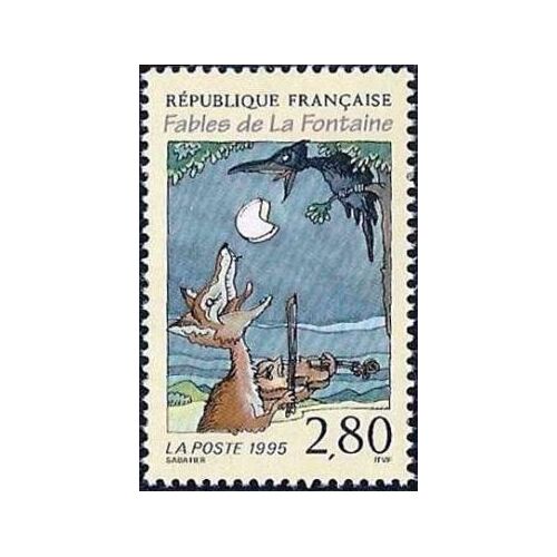 Timbre France 1995 Oblitéré -Fable De La Fontaine - Le Corbeau Et Le Renard - 2.80 Yt2961