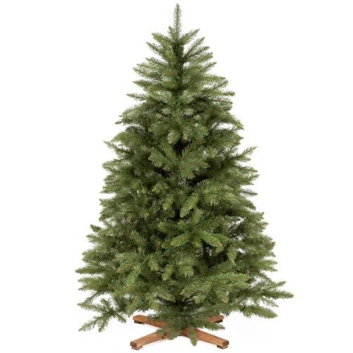 Sapin de Noël artificiel - SPRINGOS - Épicéa du Caucase - 220 cm - Branches denses - Support en bois