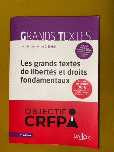 Les Grands Textes De Libertés Et Droits Fondamentaux, Soldini - 7eme Édition