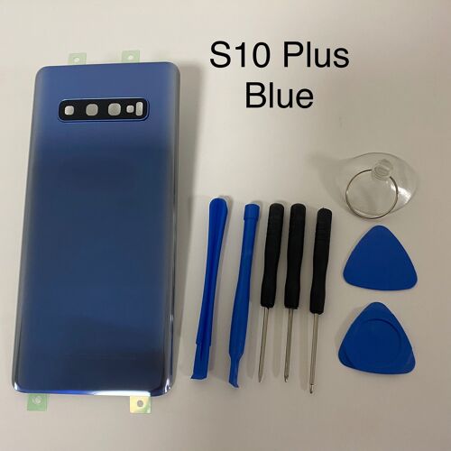 S10 plus bleu - Coque arrière en verre pour Samsung Galaxy