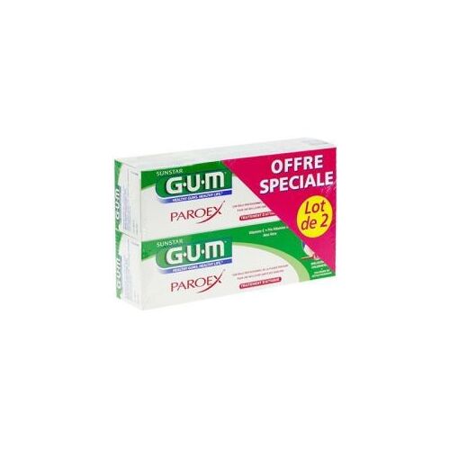 Gum Paroex Traitement D'attaque Dentifrice Lot De 2 X 75ml 