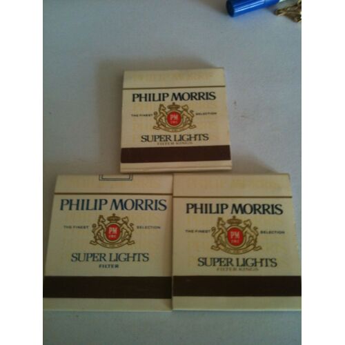 Lot De 3 Pochettes D'alumettes Philip Morris