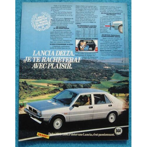 Publicité Papier - Voiture Lancia Delta De 1982