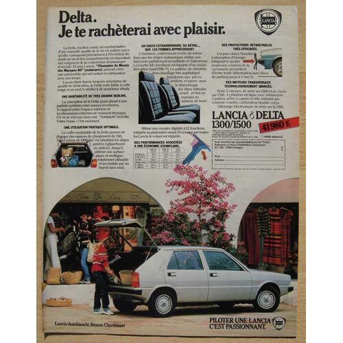 Publicité Papier - Voiture Lancia Delta 1300 Et 1500 De 1981