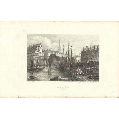 Gravure Sur Acier/Allemagne/Hambourg(Vue Générale. 1850)