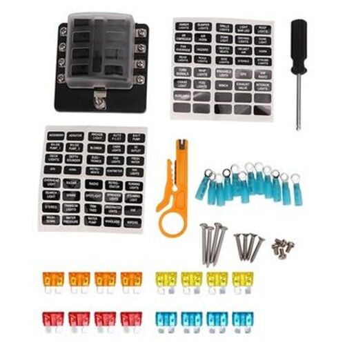 Porte-Fusible Plat 8 Voies 12-32v Avec Indicateur Rouge Qp16711