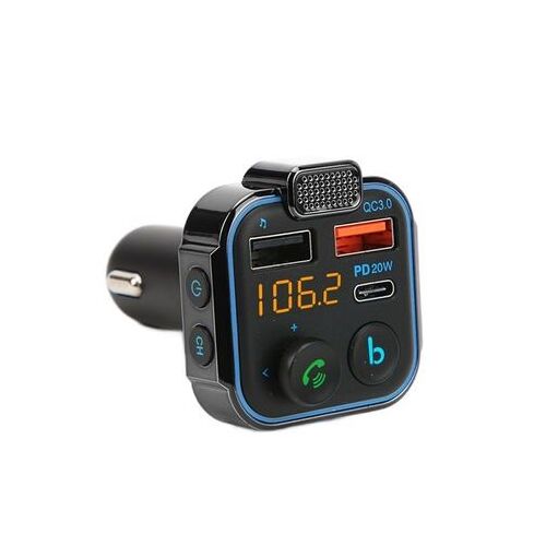 Transmetteur FM de voiture Bluetooth V5.0 double port USB QC3.0 rapide QP16063