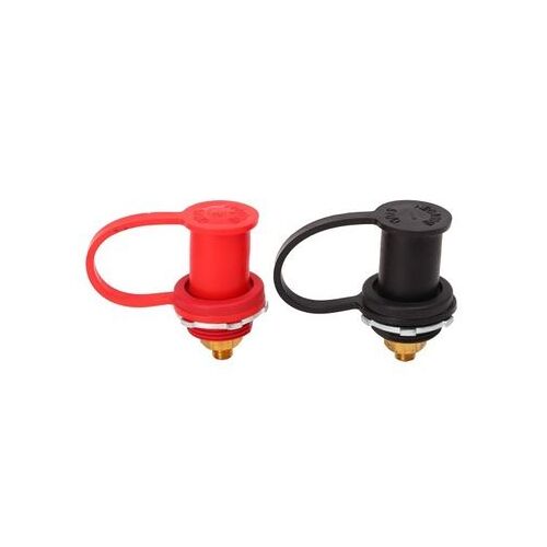Paire De Bornes De Batterie À Travers Le Panneau 250a Rouge Noir, Poteau De 3/8 Pouces Qp12549