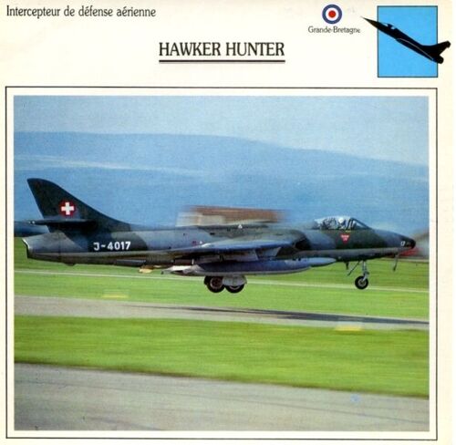Fiche Aviation Intercepteur De Défense Aérienne Hawker Hunter