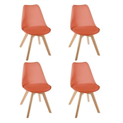 Lot De 4 Chaises Scandinave "Baya" 81cm Terracotta