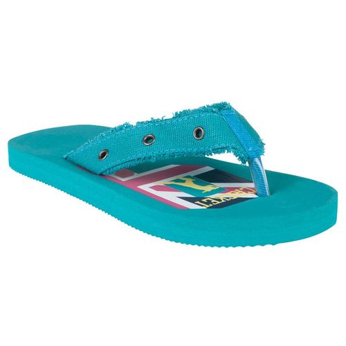Tongs Avec Oeillets Fantaisie Et Print - Bleu Turquoise - 29