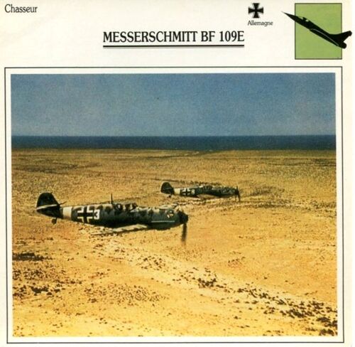 Fiche Aviation Chasseur Messerschmitt Bf 109e