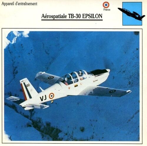 Fiche Aviation Appareil D'entrainement Aérospatiale Tb-30 Epsilon