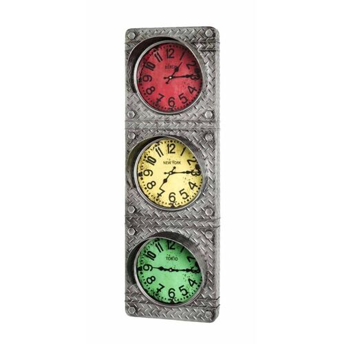 Horloge Murale Vintage "Feu Circulation" 100cm Gris
