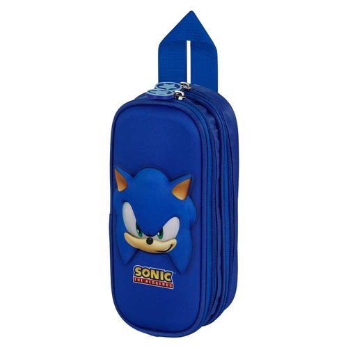Sonic The Hedgehog - SEGA Face Trousse 3D Double, Bleu