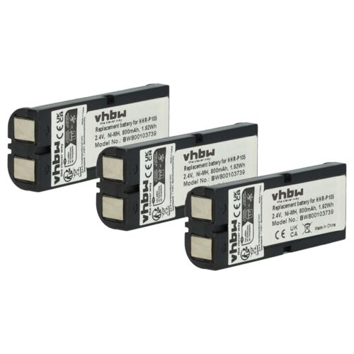 vhbw 3x Batterie remplacement pour 86420, BT-1009, HHR-P105, HHR-P105A/1B, CPH-508, BBTG0658001 pour téléphone fixe sans fil (800mAh, 2,4V, NiMH)