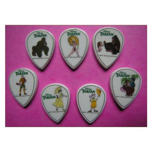 Série Complète De 7 Fèves Plates De La Série Tarzan (2000)