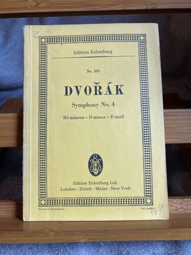 Antonin Dvorak Symphonie N°4 Partition De Poche Eulenburg 593