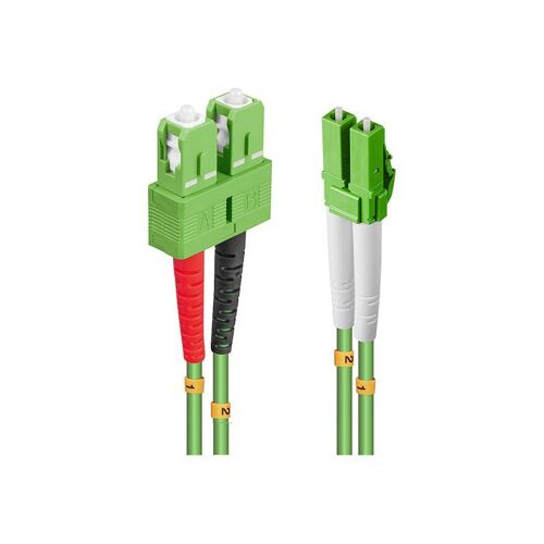 Lindy - Câble réseau - LC multi-mode (M) pour SC multi-mode (M) - 10 m - fibre optique - 50 / 125 microns - OM5 - sans halogène, rond - vert fluo