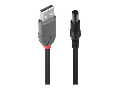 Lindy - Câble d'alimentation USB - DC jack de 5,5 x 2,5 mm mâle pour USB (alimentation uniquement) mâle - 1.5 m - noir