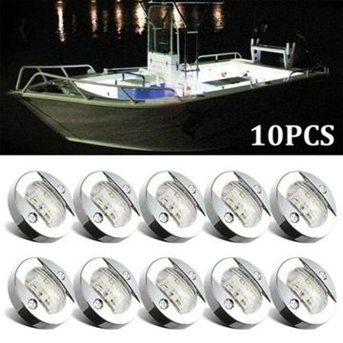 10 Pièces Dc 12 V-24 V Rond Bateau Marin Led Cabine Pont Lumière Qp7532