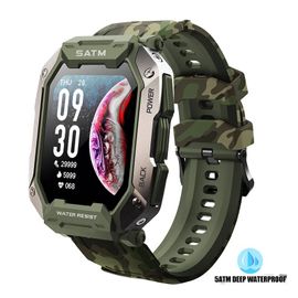 Montre Connectée De Sport Pour Homme,Smartwatch,Étanche Ip68,Avec Bluetooth,Pour Android Et Ios,Profondeur De 50m,Natation,2023 - Type Camo Green