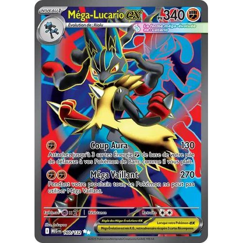 Carte Pokémon - Méga-Lucario Ex - 160/132 - Secrète-Rare - Méga-Evolution