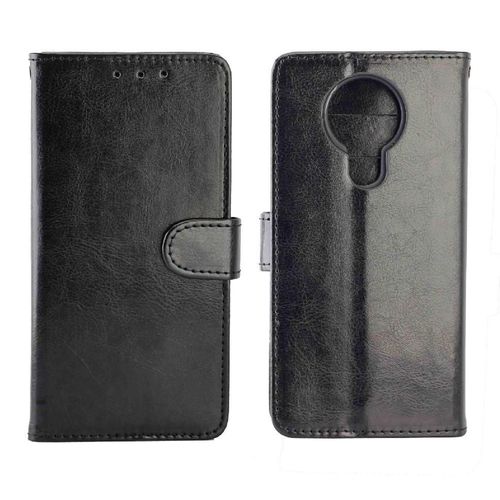 Flip Étui Pour Nokia 3.4 Antichoc Cuir Pu Bicelle Titulaire De La Carte Fermeture Magnétique - Noir
