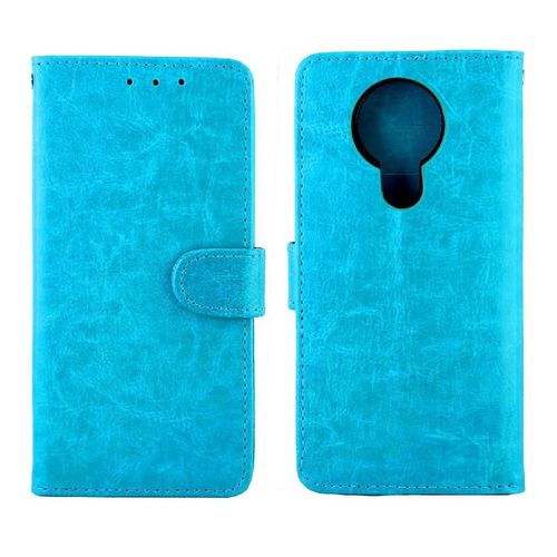 Flip Étui Pour Nokia 3.4 Antichoc Cuir Pu Bicelle Titulaire De La Carte Fermeture Magnétique - Bleu