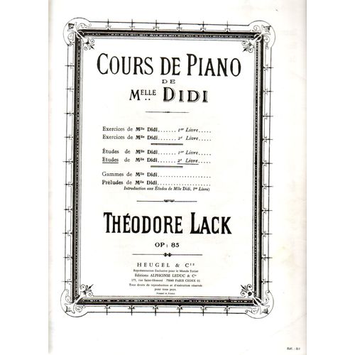 Cours De Piano De Mademoiselle Didi Piano Etudes - Volume 2