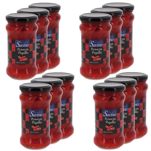 Lot 12x Poivrons Piquillo - Les Saveurs De Savino - Pot 225g