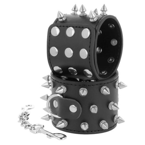 Menottes Noires Cranes Et Os Avec Pointes Darkness