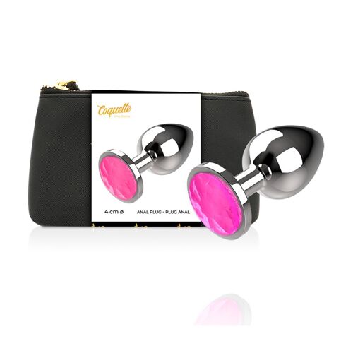 Plug Anal En Metal Cristal Taille L Coquette - Rose