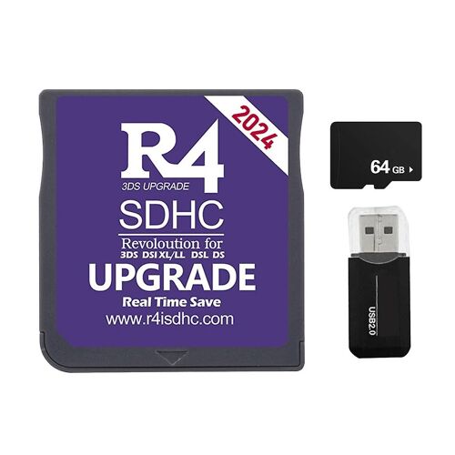 2024 R4 Carte R4 SDHC Adaptateur Flash Carte 64G 6000-en-1 pour DSL XL/LL Secure Digital Memory Card A