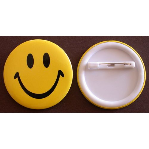 Badge Jaune / Broche Smile / Smiley Grande Taille