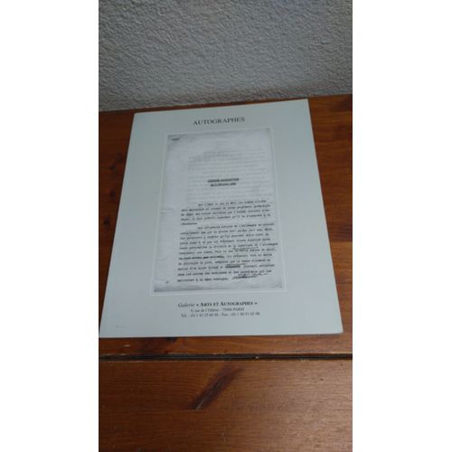 Autographes. Catalogue N° 4 De La Galerie "Arts Et Autographes" À Paris