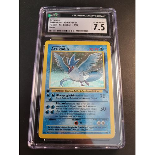 Artikodin 2/62 Set Fossile Edition 1 Fr Cgc 7.5
