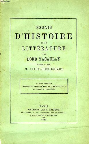 Essais D'histoire Et De Litterature