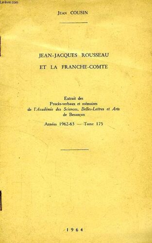 Jean-Jacques Rousseau Et La Franche-Comte