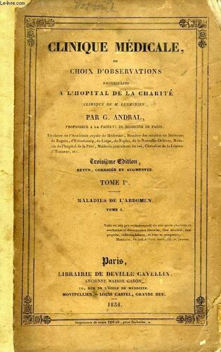 Clinique Medicale, Ou Choix D'observations Recueillies A L'hopital De La Charite (Clinique De M. Lerminier), Maladies De L'abdomen, 2 Tomes