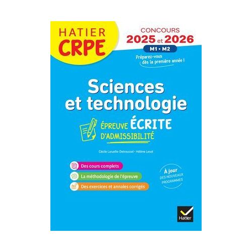 Sciences Et Techno - Crpe Concours 2025-2026 - Epreuve Écrite D'admissibilité