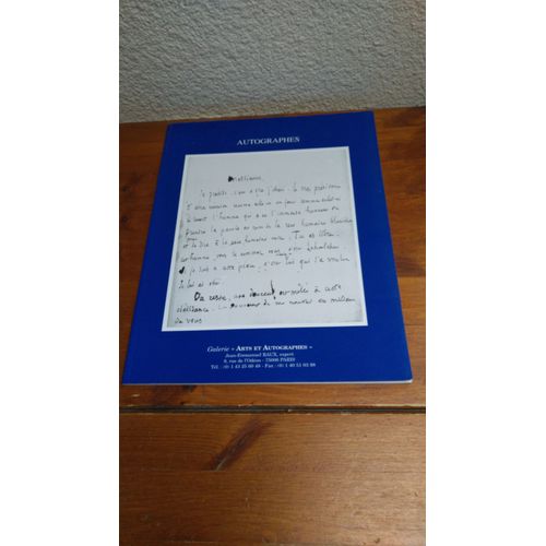 Autographes. Catalogue N°3 2000 De La Galerie "Arts Et Autographes À Paris.
