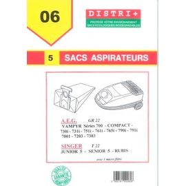 5 Sacs Aspirateur Singer   Sirocco - Supertronic 5 - Cyclone 2000/3000 T24/26