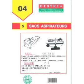 5 Sacs Aspirateur Singer  Sx -Sz-Tx -Ty Stand Supertronic 2.3 -Tm/Lux -Ta/Tz Elec T15