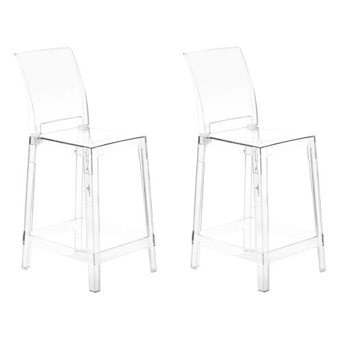Tabouret de bar Set de 2 Transparent WELLINGTON