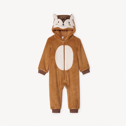 Surpyjama Ludique Renard En Sherpa Pour Bébé Garçon - Caramel
