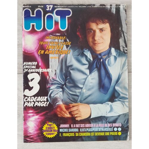 Vintage Pop Magazine: Michel Sardou " A Vaincu La Ville..." Revue Hit N.37 Février 1975.