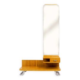 Coiffeuse Bauhaus Restaure En Acier Tubulaire Chrom 1940s Marron