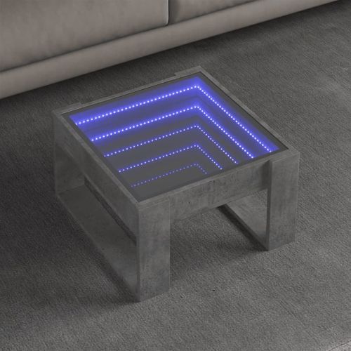 Vidaxl Table Basse Avec Led Infini Gris Béton 50x53x30 Cm